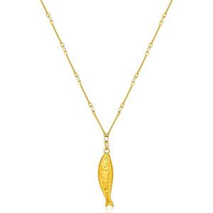 🆕Women Gold Charm Necklaces Gold Fish Drop Necklace Dainty Beach Jewelry